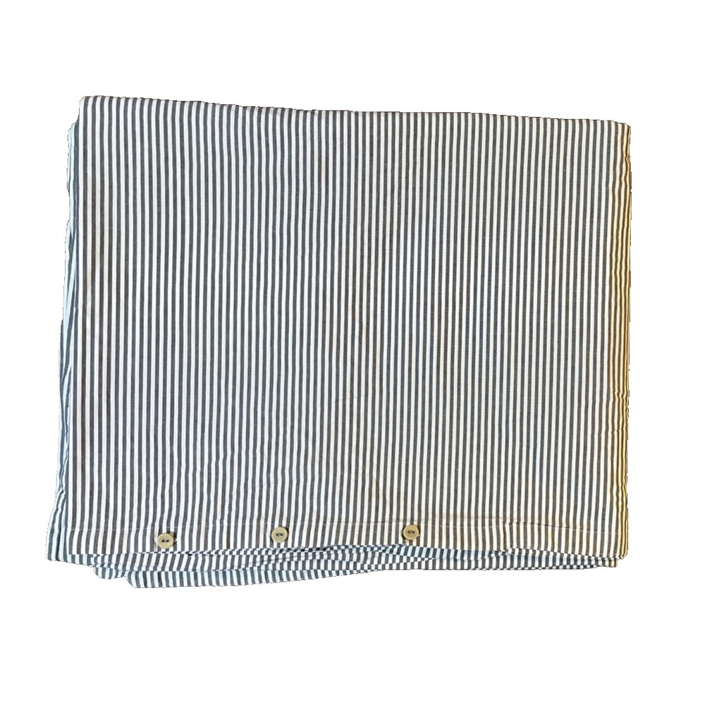 IKEA Nyponros FULL QUEEN Size Duvet Cover Gray White Stripe 95x82